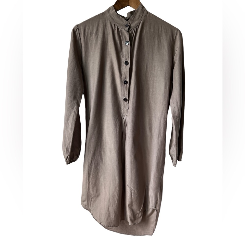 Hengst 100% Silk Long Sleeve Shirt Dress